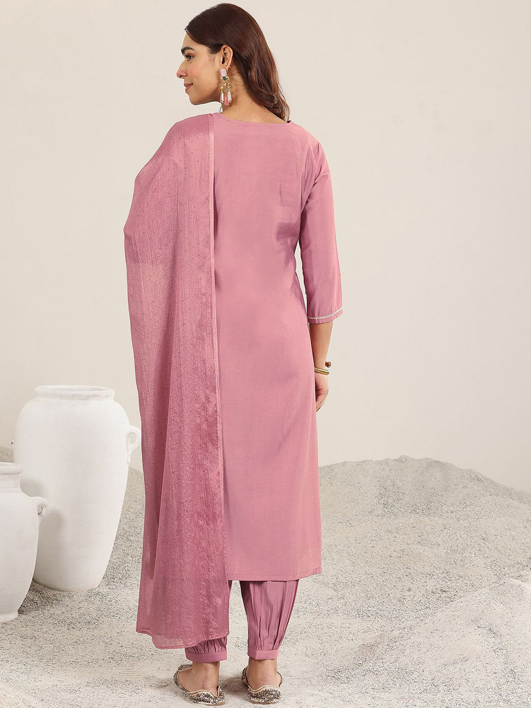 Women Ethnic Motifs Embroidered Regular Gotta Patti Kurta with Salwar & With Dupatta
