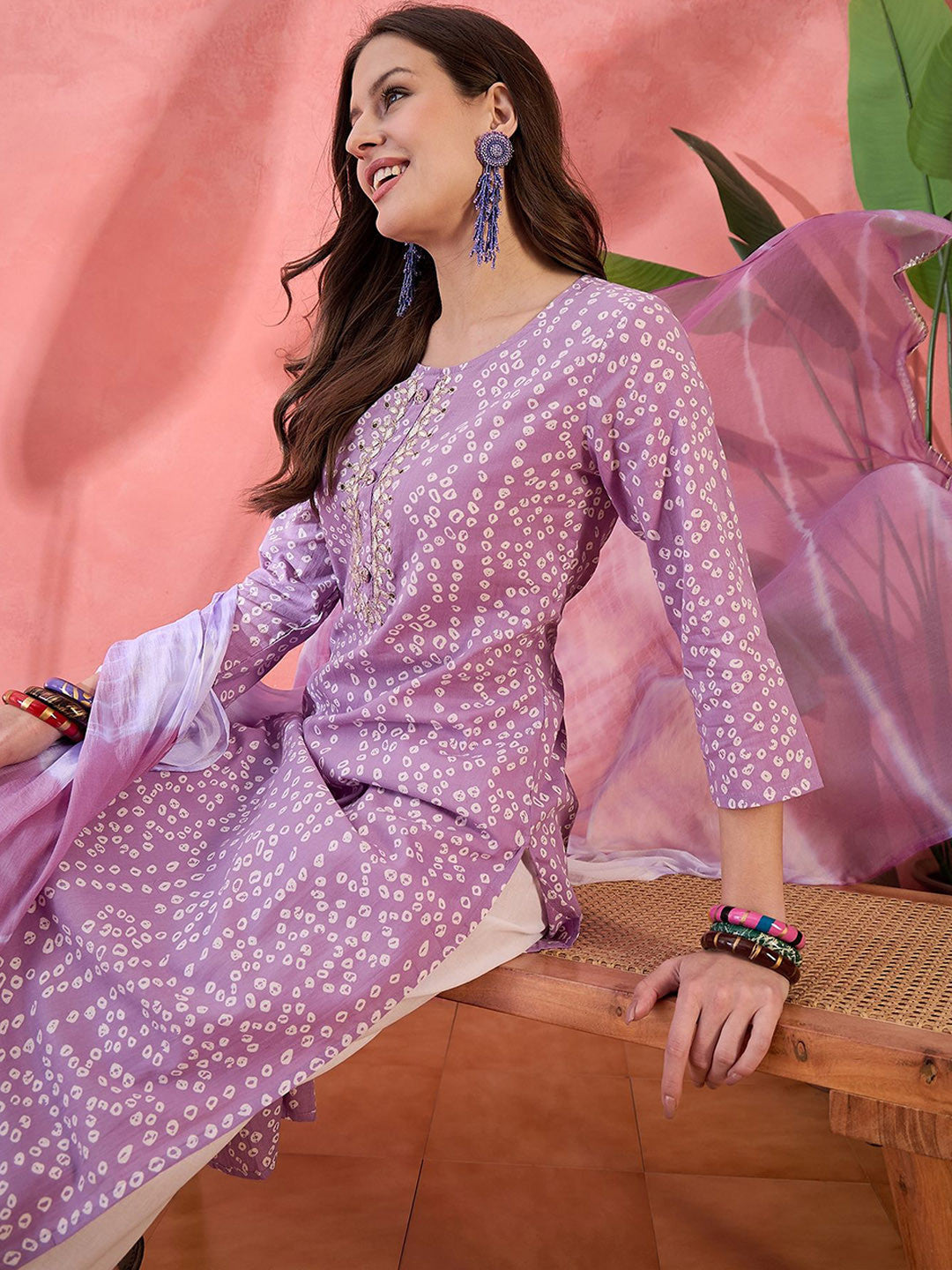 Printed Pure Cotton Kurta Trouser With Dupatta