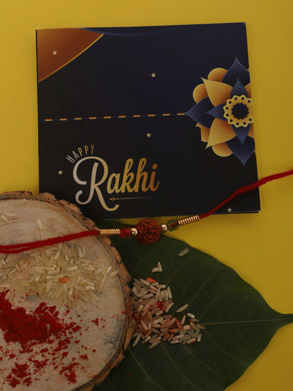 Dhiyona Butterfly Beaded Rakhi Greeting Card & Roli Chawal Card