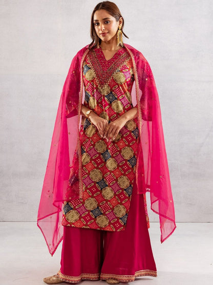 Women Ethnic Motifs Printed Kurta with Palazzos & Dupatta