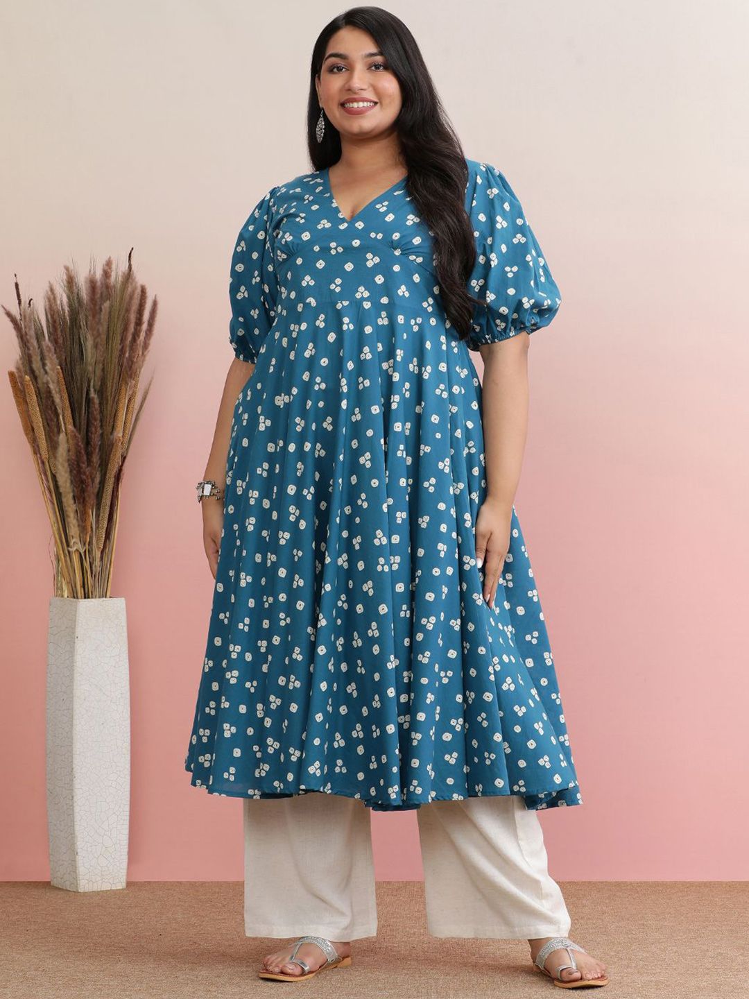Dhiyona AY Women's Floral Print A-Line Kurta