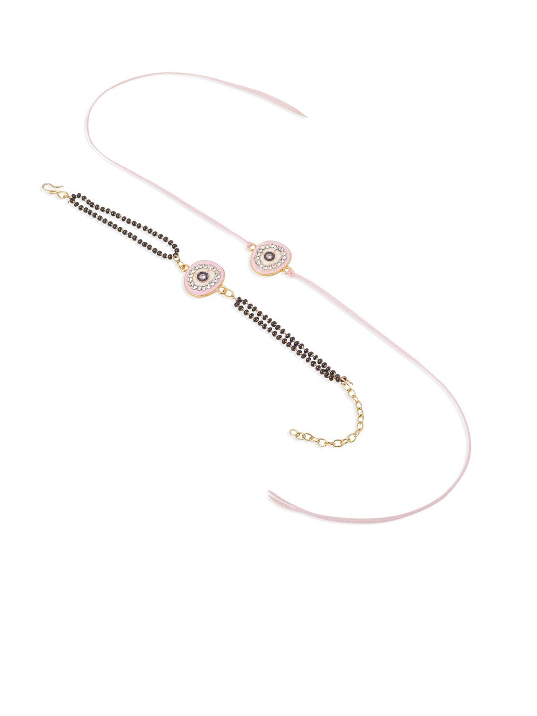 Dhiyona Stones Studded And Beaded Bhaiya Bhabhi Rakhis With Roli Chawal