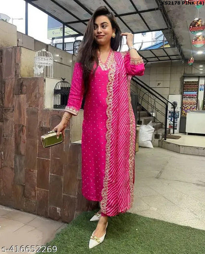 Dhiyona KL Women Printed Regular Kurta with Palazzos & With Dupatta
