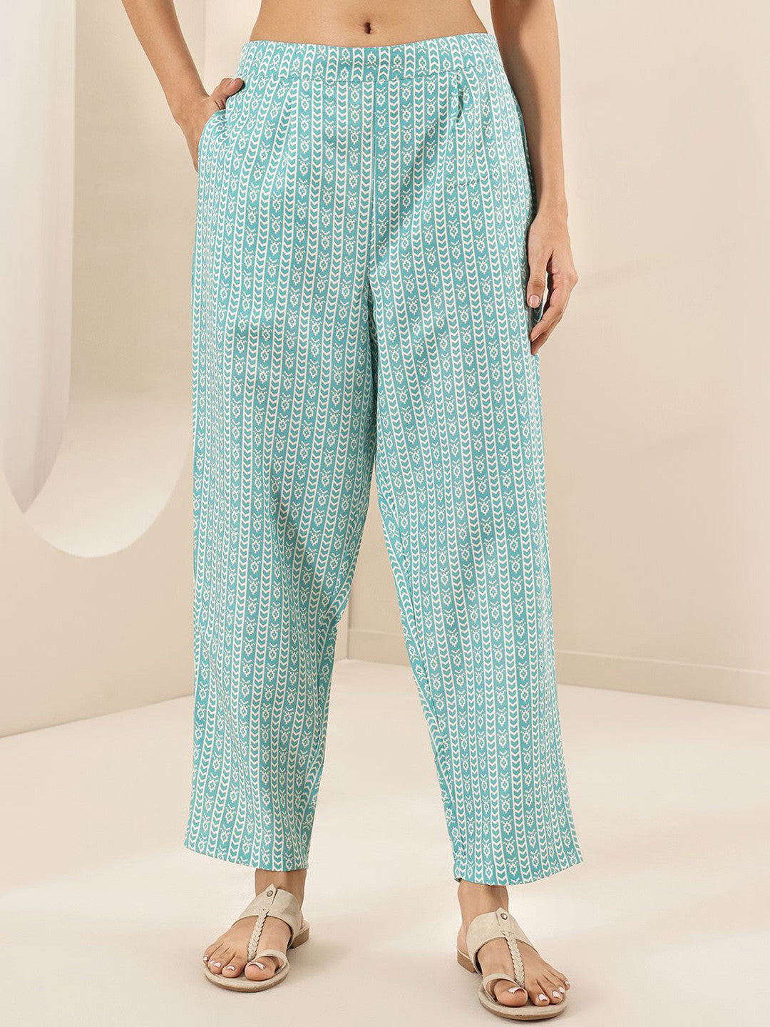 Floral Printed V-Neck Straight Kurta With Trousers & Dupatta