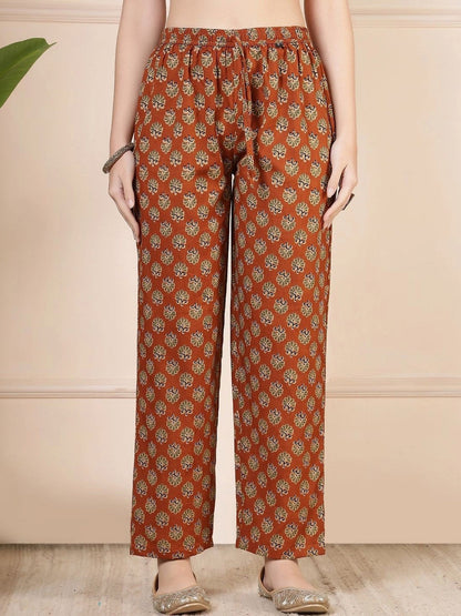 Women Ethnic Motifs Printed Empire Pure Cotton Kurta with Trousers & With Dupatta
