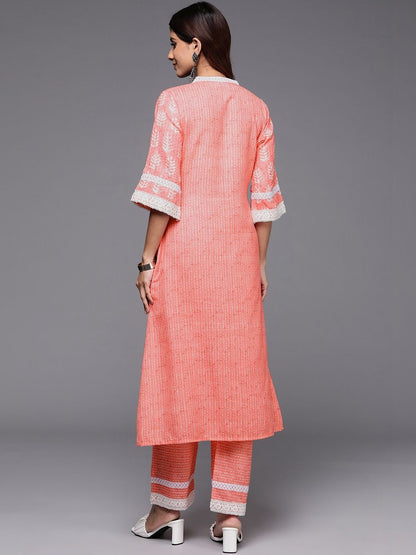 Women Ethnic Motifs Printed Regular Thread Work Kurta with Palazzos