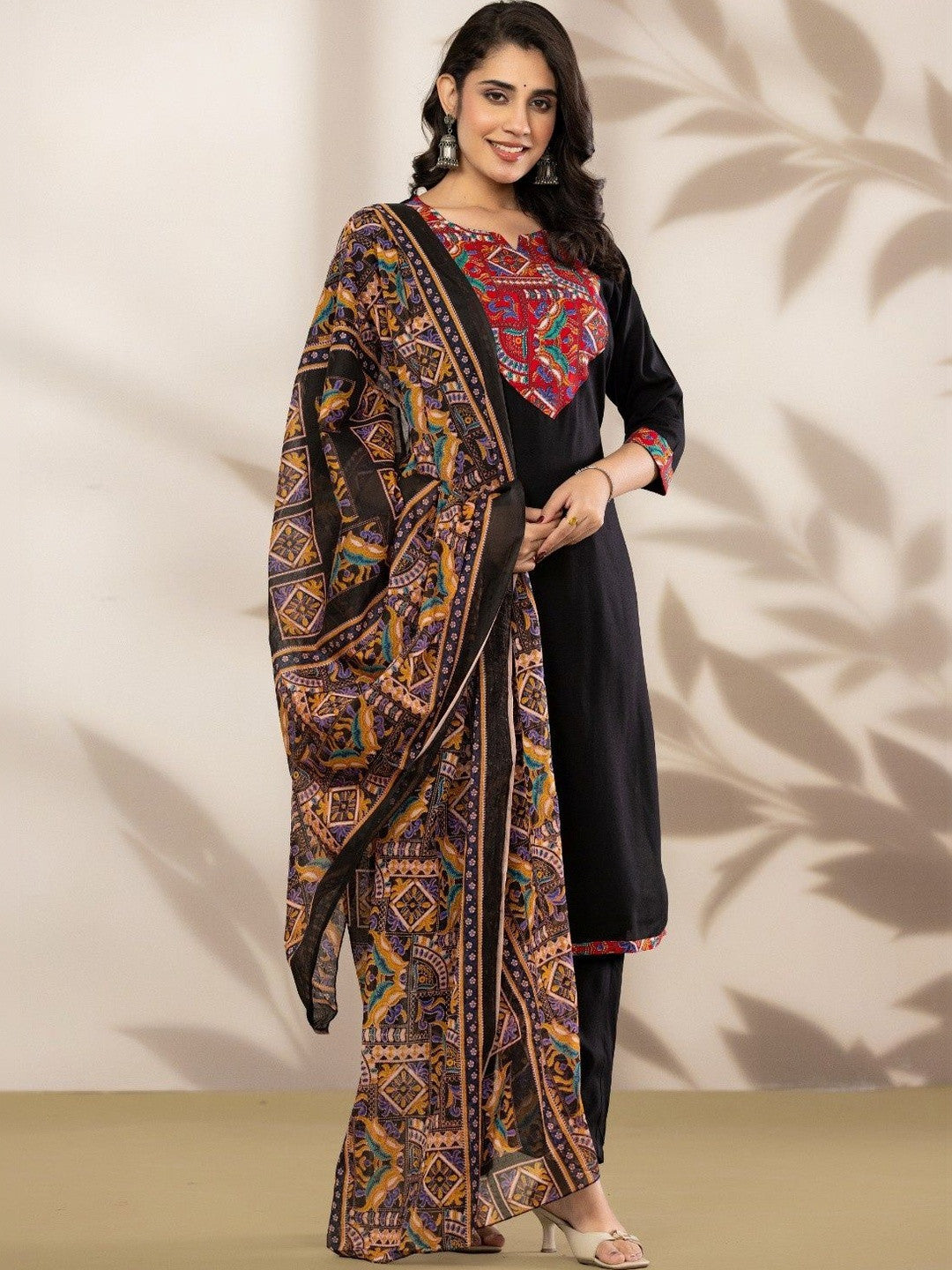 Women Ethnic Motifs Printed Regular Pure Cotton Kurta with Trousers & With Dupatta
