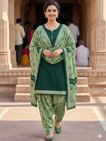 Dhiyona KL Women Ethnic Motifs Regular Kurta with Patiala & With Dupatta