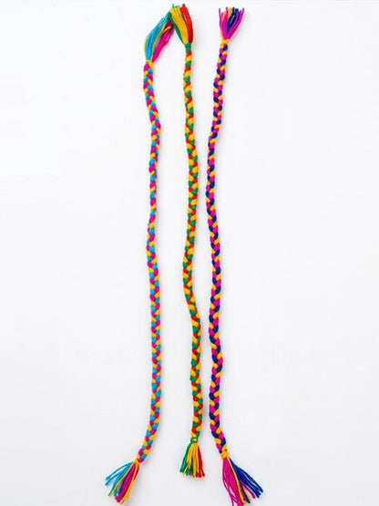 Dhiyona Set Of 3 Multicolor Thread Rakhi With Roli Chawal Chandan Mishri