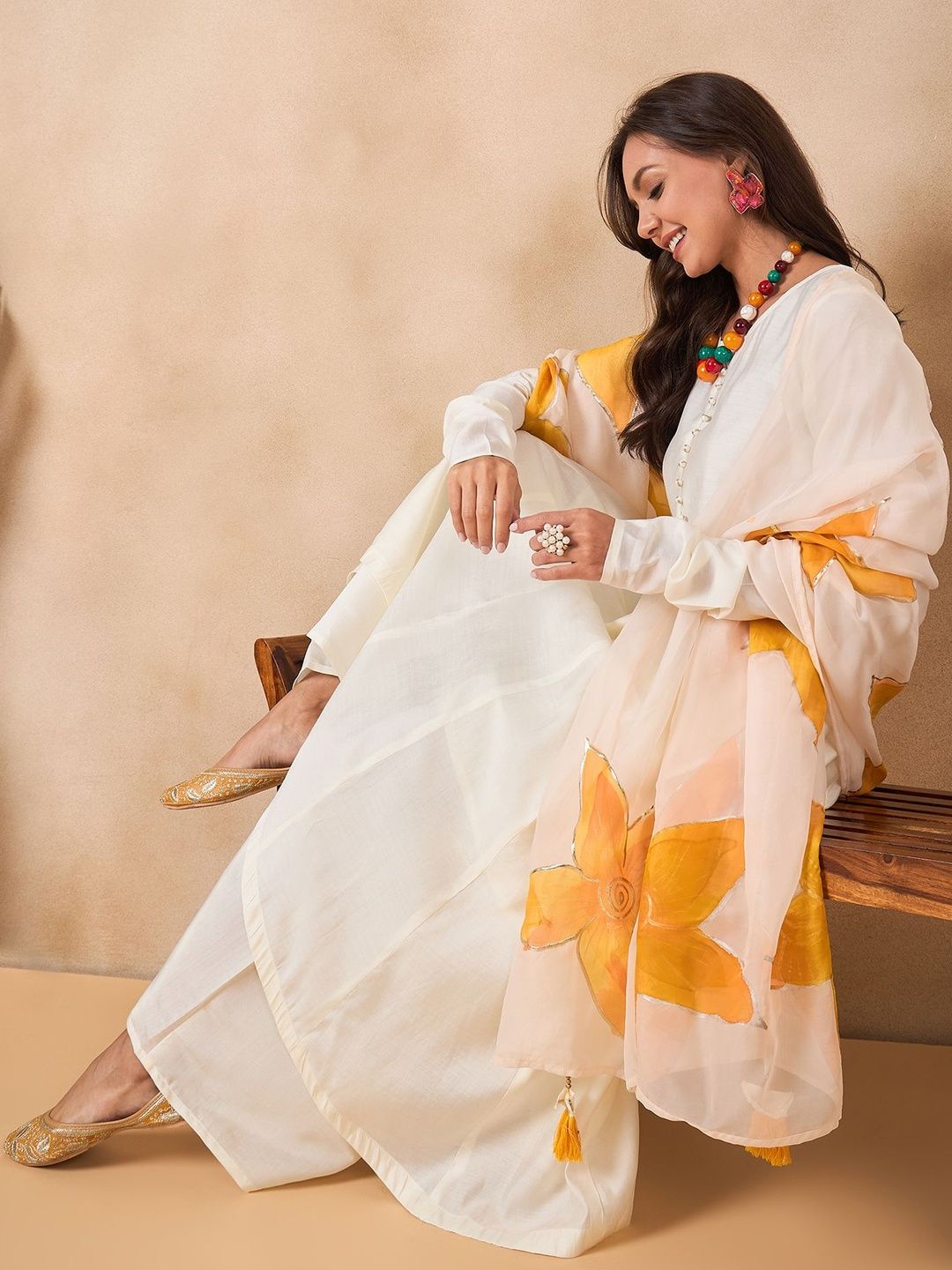 Dhiyona SN Women Floral Empire Kurta with Palazzos & With Dupatta