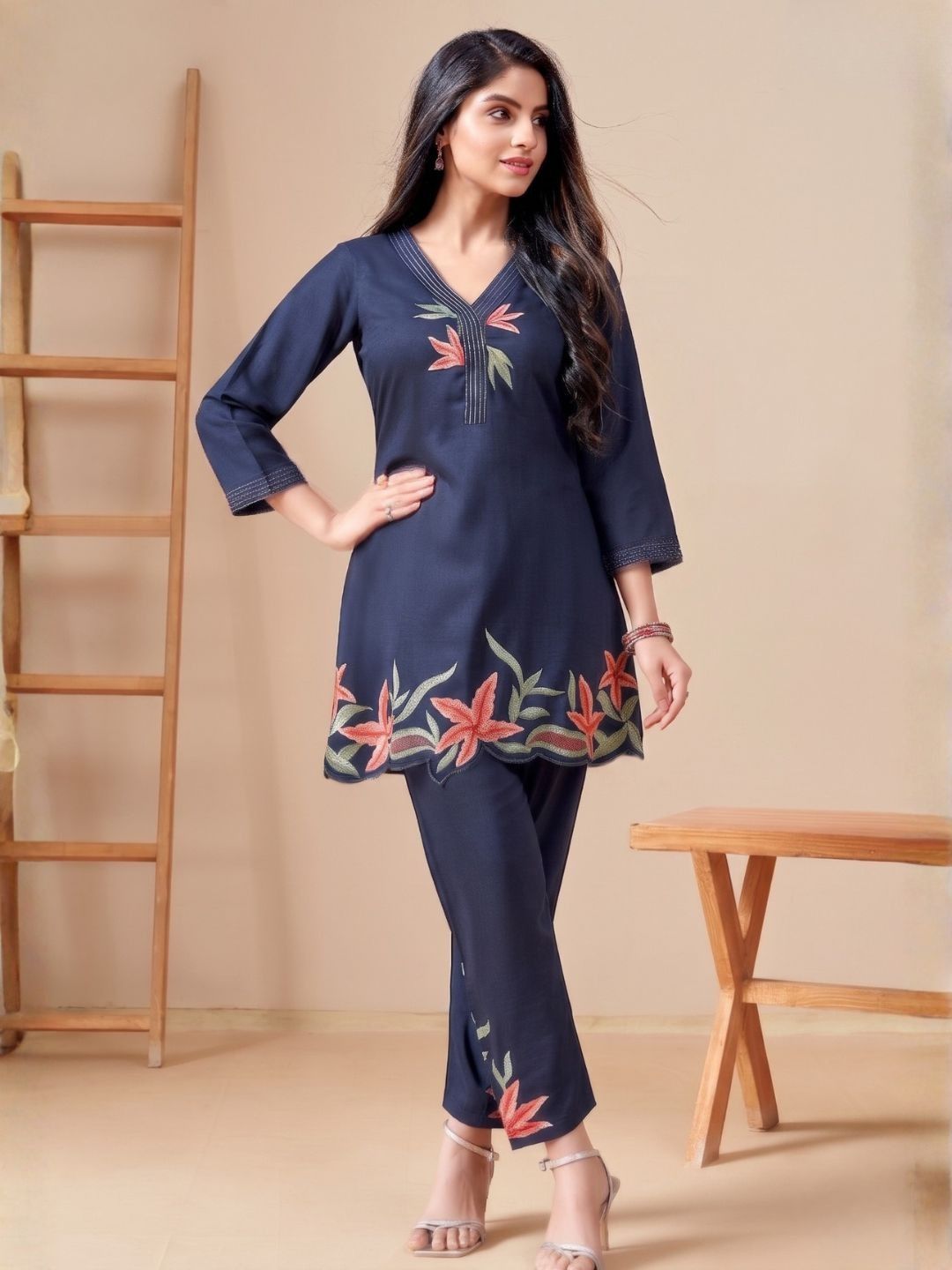 Modina Indigo APPLIQUE CO-ORD SET