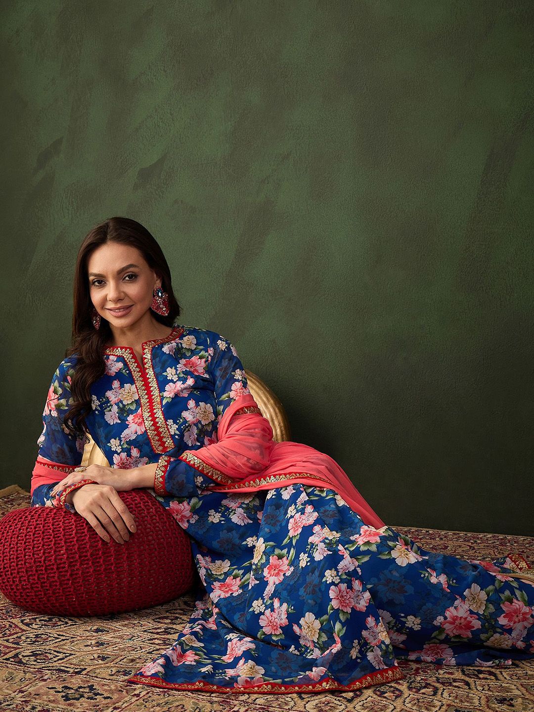Dhiyona SN Printed Kurta, Palazzo With Dupatta