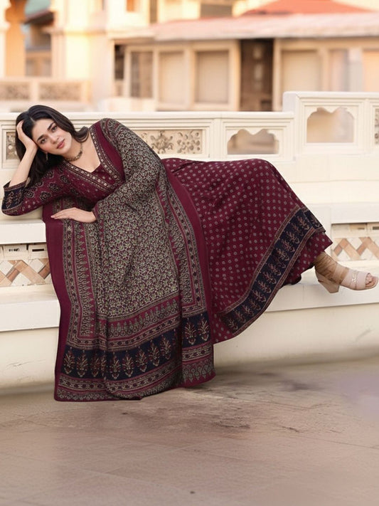 Dhiyona KL Women Ethnic Motifs Printed Regular Kurta with Palazzos & With Dupatta