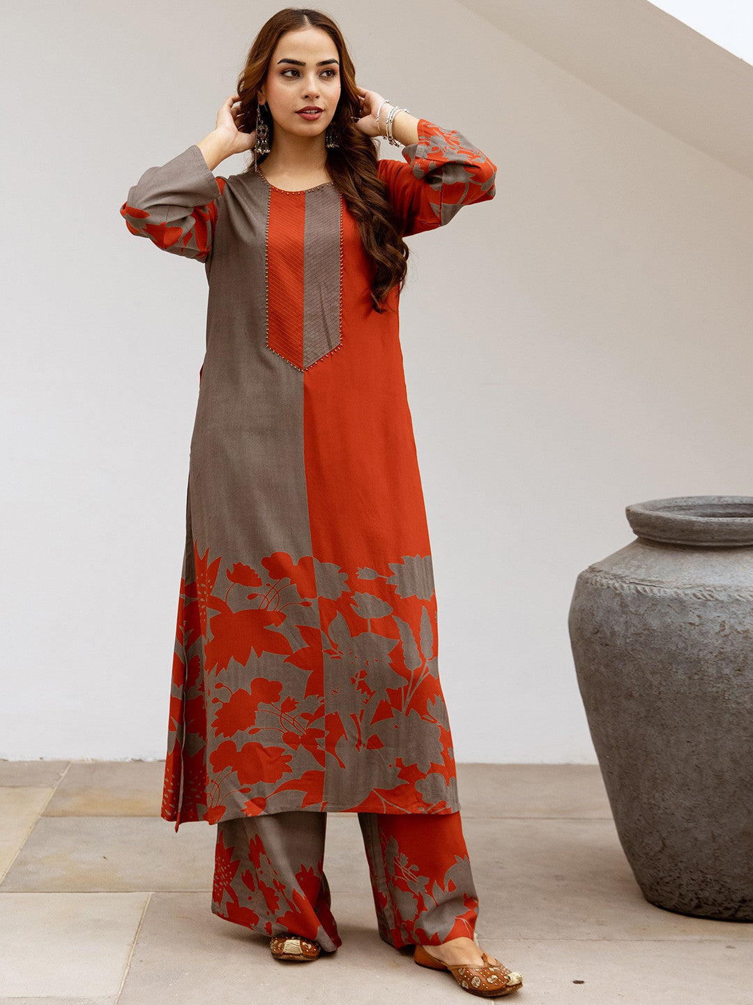 Women Floral Printed Kurta with Palazzo
