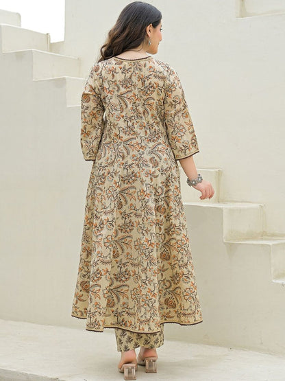 Dhiyona KL Women Printed Pure Cotton Kurta Sets With Dupatta