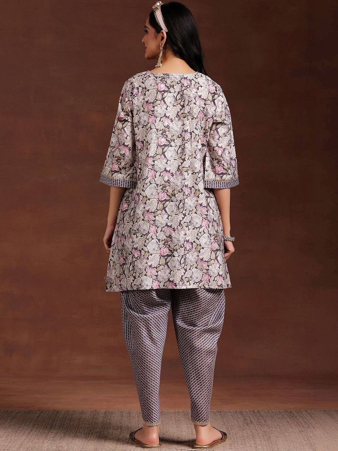 Women Floral Printed Regular Kurti with Dhoti Pants