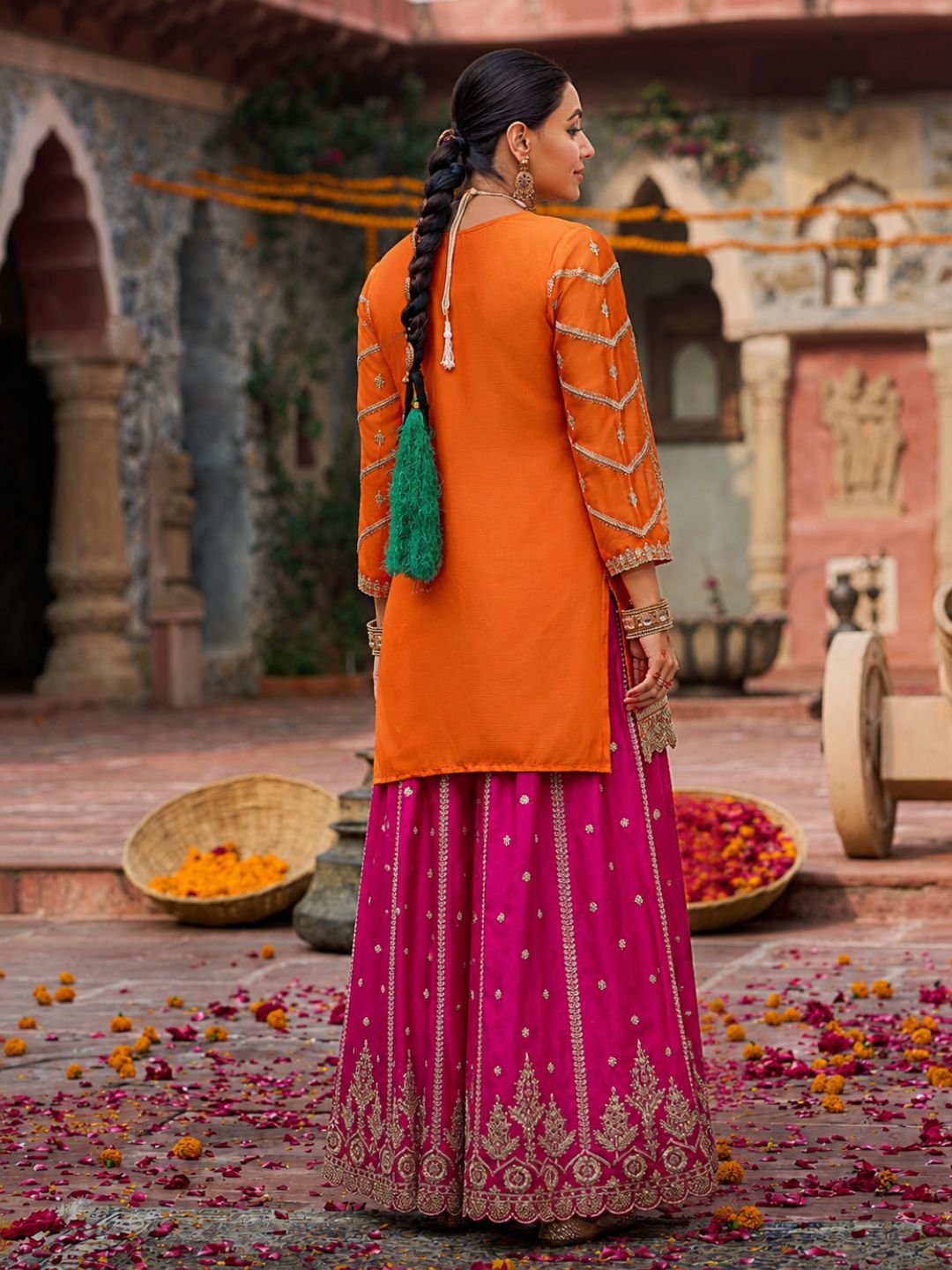 Kanupriya Kesari Rose Full work Suit Set