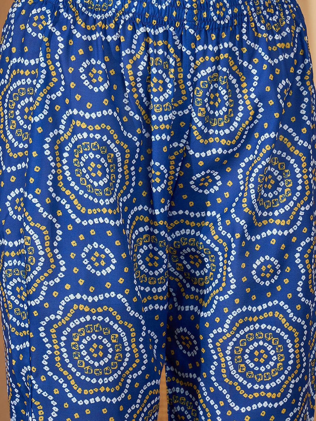 Women Bandhej Printed Pure Cotton Anarkali Kurta With Trouser & Dupatta