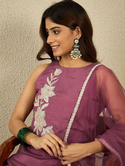 Dhiyona IN Women Floral Embroidered Regular Kurti With Palazzos & Dupatta