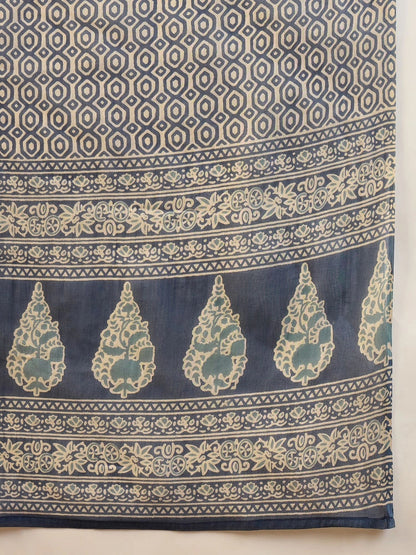 Women Paisley Printed Empire Mirror Work Pure Cotton Kurta with Trousers & With Dupatta