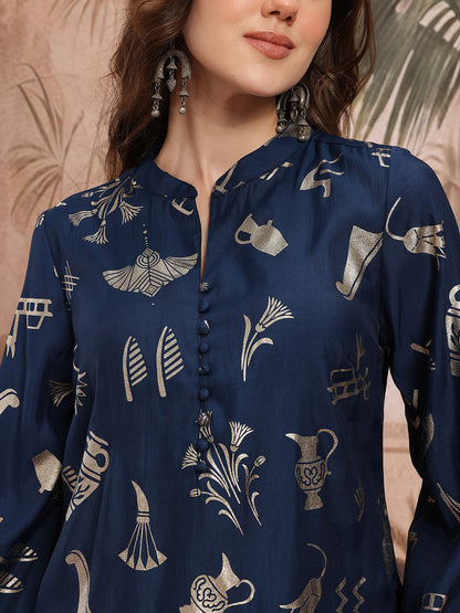 Tribal Printed Regular Kurta with Dhoti Pants
