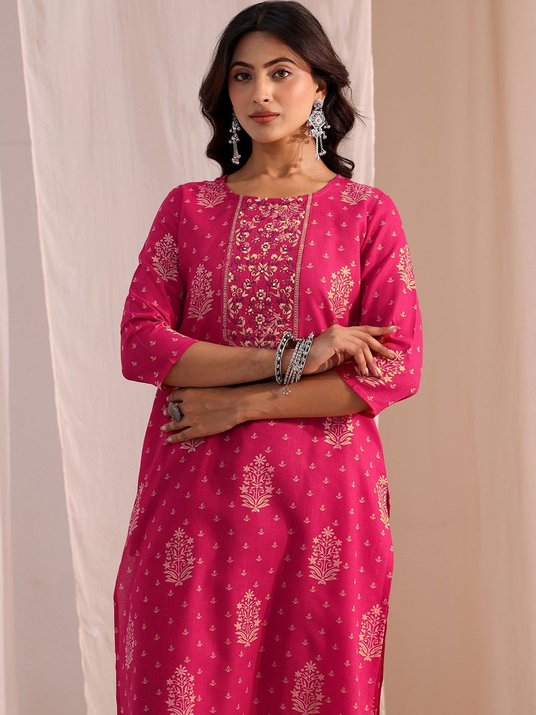 Women Ethnic Motifs Printed Regular Kurta with Trousers & With Dupatta