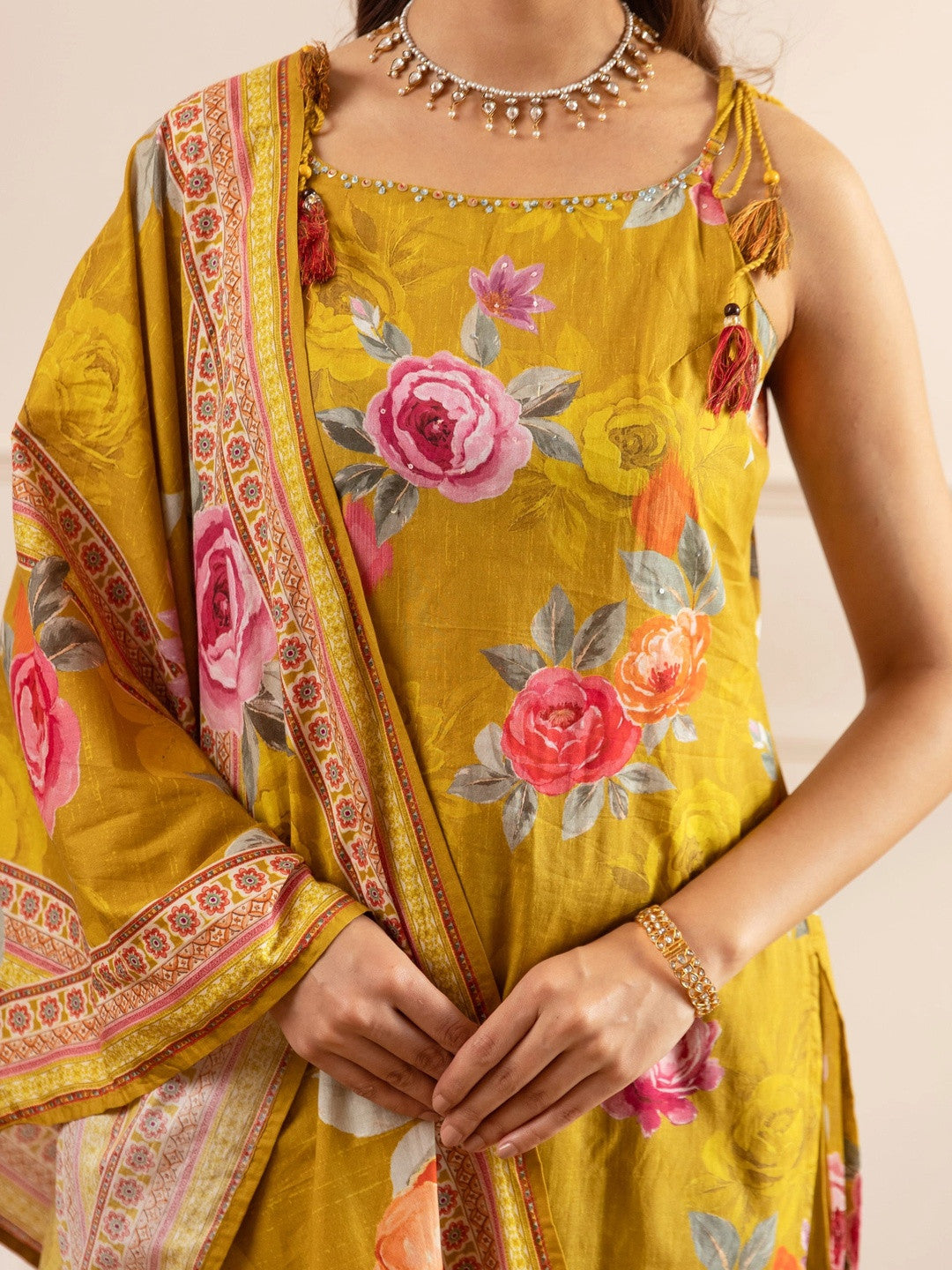 Women Floral Printed Regular Pure Cotton Kurta with Palazzos & With Dupatta