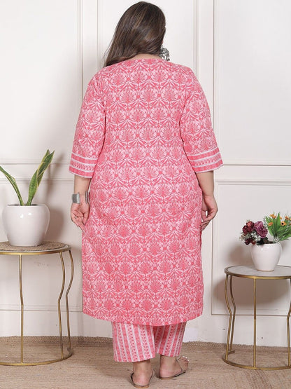 Dhiyona KL Women Ethnic Motifs Printed Regular Sequinned Pure Cotton Kurta with Trousers & With Dupatta