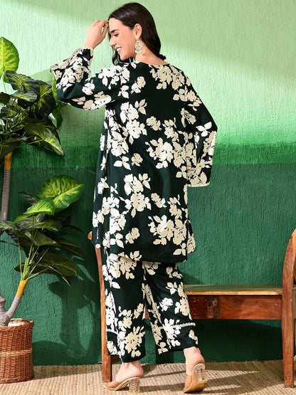 Printed A-Line Kurti With Trouser