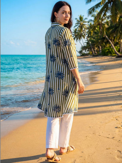 Women Printed Regular Pure Cotton Kurta with Trousers