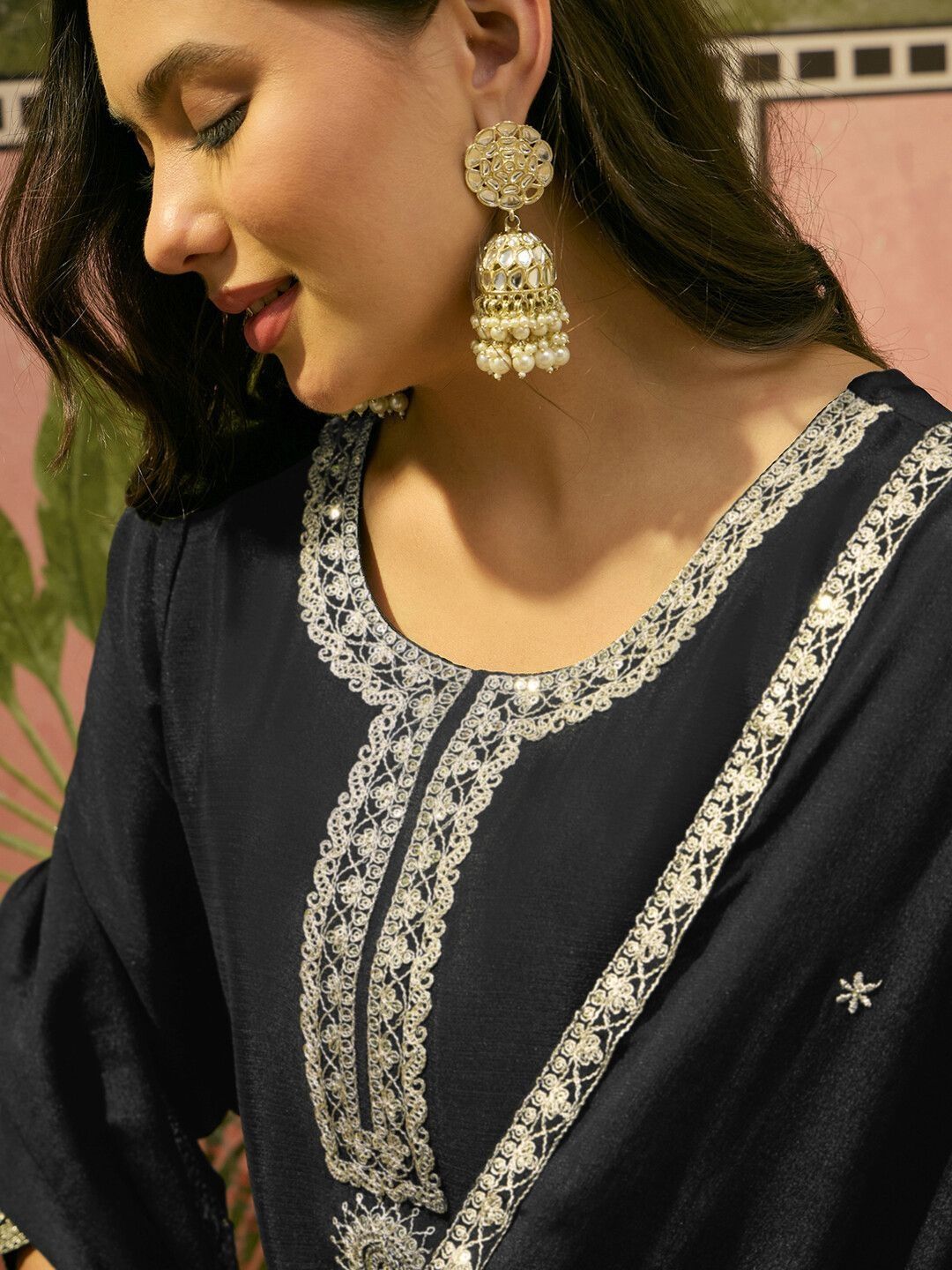 Dhiyona SN Embroidered Round Neck Kurta Sharara & Dupatta