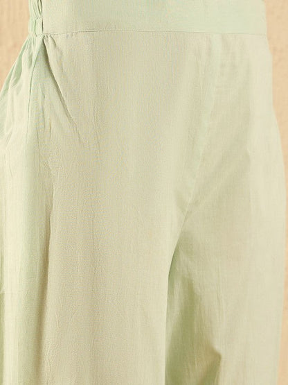 Women's Women Ethnic Motifs Printed Regular Chikankari Kurta with Trousers & With Dupatta