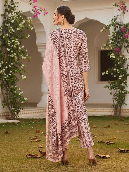 Dhiyona KL Ethnic Motifs Printed Regular Kurta with Trousers & With Dupatta