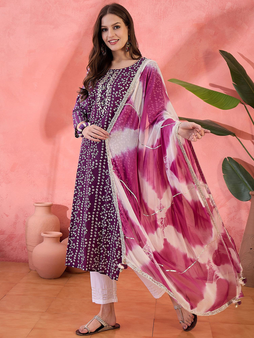 Printed Pure Cotton Kurta Trouser With Dupatta