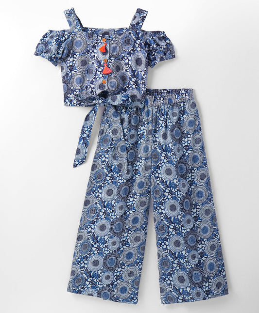 Girls Ethnic Coord sets, Stylish Folklore Printed Cotton Top with pants